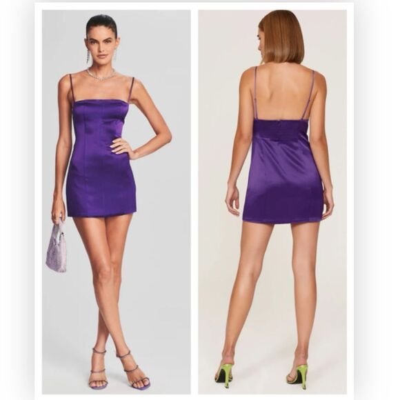 Retrofete Janessa Mini Dress Royal Purple Slip Mini Size XL NWT $345 - Picture 1 of 7